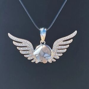 Superb Angelite wings with 24 inch cord